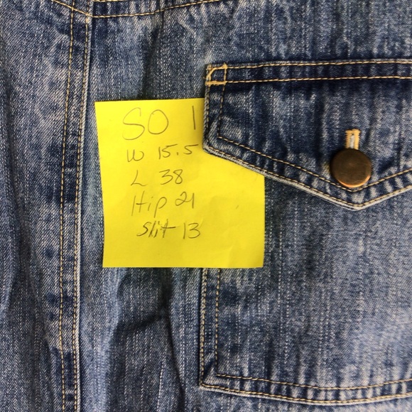 Vintage long denim Prairie jean skirt 8 80s 90s - Picture 4 of 12